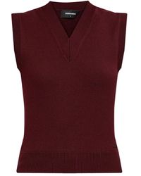 DSquared² - Truien & Vesten ,Rood ,Wol Wollen Vest - Lyst