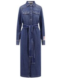 Golden Goose - Blaues Chemisier Kleid Damenbekleidung - Lyst