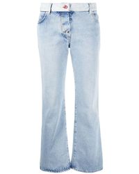 Jean droit à découpes Jean Off-White c/o Virgil Abloh en coloris Bleu Femme Vêtements Jeans Jeans à pattes d’éléphant 