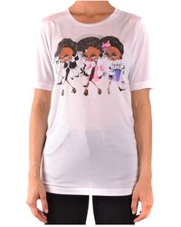 DSquared² - Tops ,Wit ,Katoen T-Shirt Met Korte Mouwen - Lyst