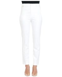 Ralph Lauren - Pantalones blancos de algodón elástico slim fit - Lyst