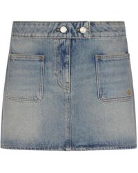 Courreges - Rokken ,Blauw ,Denim Signature Denim Mini Rok - Lyst
