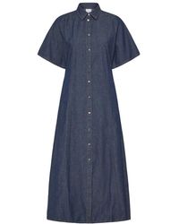Ichi - Kleedjes ,Blauw ,Denim Jurken - Lyst
