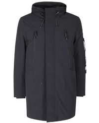 OUTHERE - Jassen ,Zwart ,Katoen Soilmark Giaccone Parka Lungo - Lyst