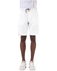 Eleventy - Weiße bermuda shorts mit kordelzug in der taille - Lyst