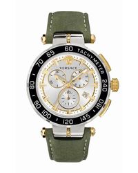 Versace - Greca chrono orologio cronografo in pelle - Lyst