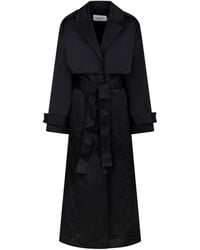 Calvin Klein - Abrigo trench negro oversize - Lyst