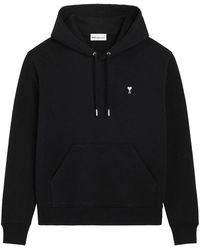 Ami Paris - Hoodies & Sweatvesten ,Zwart ,Quota Contrasted Ami De Coeur Hoodie - Lyst