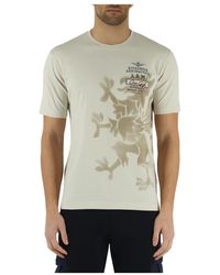 Aeronautica Militare - Baumwoll t-shirt mit logo-stickerei vorne - Lyst