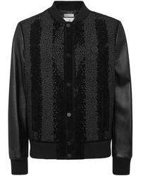 Philipp Plein - Jassen ,Zwart ,Leer Suede Bomber Jacket Ls Strass - Lyst