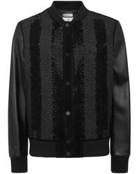 Philipp Plein - Suede Bomber Jacket Ls Strass - Lyst
