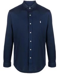 Polo Ralph Lauren - Camicia sportiva blu casual a maniche lunghe - Lyst