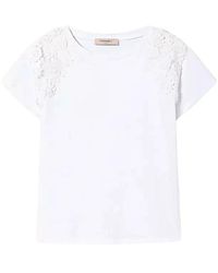 Twin Set - Camiseta con parche floral - Lyst