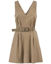 Brunello Cucinelli - Geknoopte Mini Jurk Met Plooien - Lyst