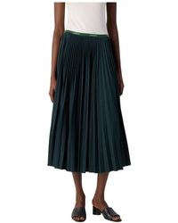 Lacoste - Lange Geplooide Rok Met Elastische Taille - Lyst