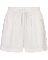P.A.R.O.S.H. - Shorts de seda blanca con cintura elástica - Lyst