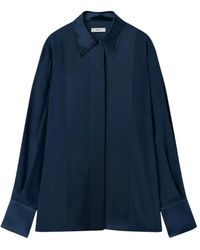 JOSEPH - Overhemden ,Blauw ,Satijn Childs Zijden Satijnen Blouse - Lyst