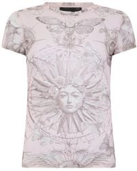 Philipp Plein - Tops ,Roze ,Polyester Tulle Pure Fit T-Shirt Butterfly Tattoo - Lyst