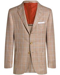 Kiton - Jassen ,Veelkleurig ,Kasjmier Kasjmier En Zijde Single-Breasted Jas - Lyst