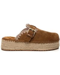 Mou - Schoenen ,Bruin ,Jute Brandy Jute Clog Sandalen - Lyst