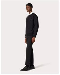 Valentino - Baumwoll-sweatshirt mit rundhalsausschnitt und -print - Lyst