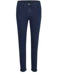 Kaffe - Slim Fit Dunkelblaue Denim Jeans - Lyst