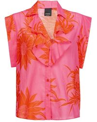 Pinko - Bluse mit großen gedruckten Blüten - Lyst