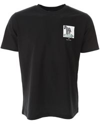 Paul Smith - Tops ,Zwart ,Katoen Zebra Print Korte Mouw T-Shirt - Lyst