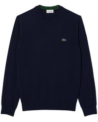 Lacoste - Blauer Pullover Mit Langen Ärmeln - Lyst