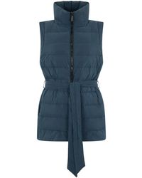 Moorer - Jassen ,Blauw ,Polyester Stijlvol Gewatteerd Gilet - Lyst