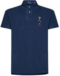Ralph Lauren - Polo t-shirt e polos blu con polo bear - Lyst