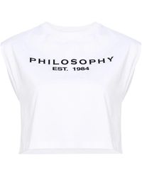 Philosophy Di Lorenzo Serafini - Lorenzo serafini weißes logo print top - Lyst