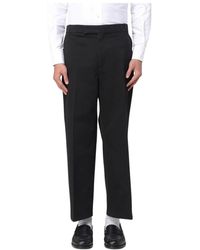 Thom Browne - Broeken ,Zwart ,Stijlvolle Broek Met Effen Voorkant Voor Veelzijdig Dragen - Lyst