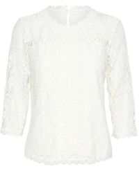 Cream - Overhemden ,Wit ,Witte Kant Blouse - Lyst