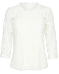 Cream - Overhemden ,Wit ,Witte Kant Blouse - Lyst