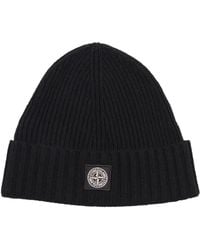 Stone Island - Gestrickte Beanie Mütze - Lyst