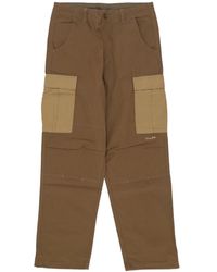 Huf - Broeken ,Bruin ,Katoen Ripstop Cargo Broek Met Verstelbare Taille - Lyst
