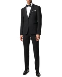 Emporio Armani - Kostuums ,Blauw ,Wol Verfijnd Single Breasted Pak - Lyst