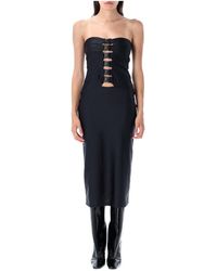 Coperni - Kleedjes ,Zwart ,Zwarte Multi Gesp Strapless Jurk Aw 25 - Lyst