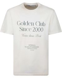Golden Goose - Abgenutztes weißes t-shirt mit grafikdruck - Lyst