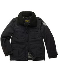 Blauer - Jassen ,Zwart ,Polyester Zwarte Nims Jas Met Synthetische Bontkraag - Lyst