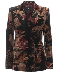 Etro - Dubbelrijige Fluwelen Blazer - Lyst