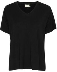 Kaffe - Kafrida V-Neck T-Shirt - Lyst