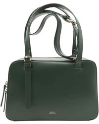 A.P.C. - Virginie Box Leren Tote Tas - Lyst