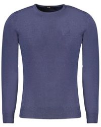 Roberto Cavalli - Blauer crew neck polyester pullover - Lyst