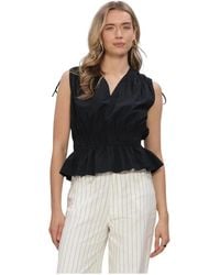 Second Female - Tops ,Zwart ,Leer Carpi Top - Lyst