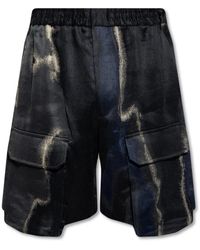 Fendi - Leinen baumwolle shorts elastischer bund taschen - Lyst