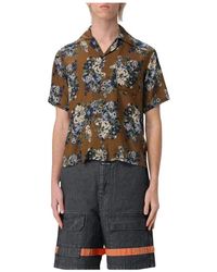 Kapital - Blumige Seidenbluse Kurzarm - Lyst