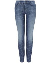 ARMANI EXCHANGE - Jeans ,Blauw ,Katoen J69 Super Skinny Lift Up Jeans - Lyst