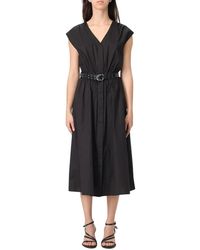 Michael Kors - Mouwtjesloze Midi-Jurk Met Riem - Lyst